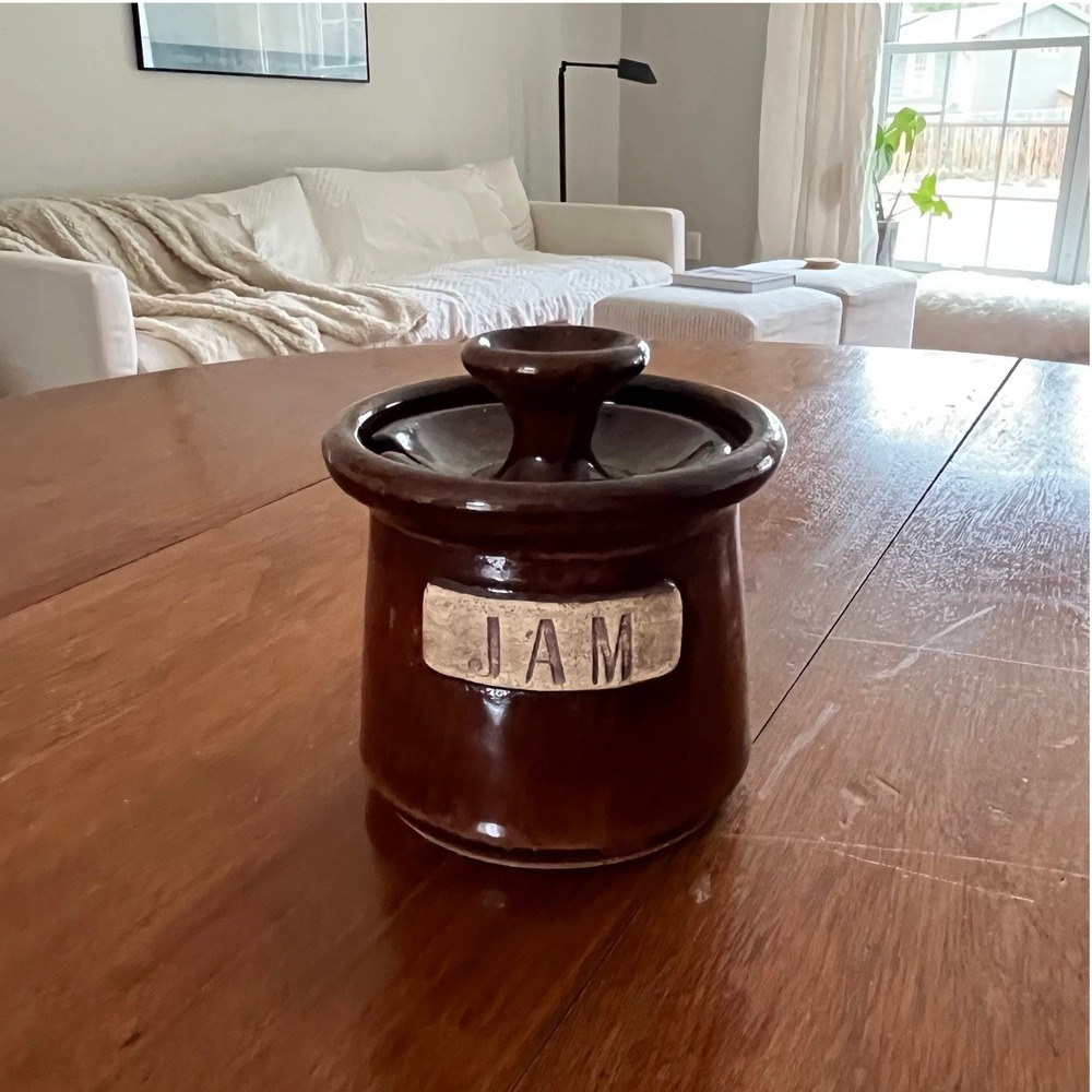 Vintage Stoneware Jam Jar